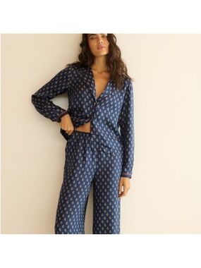 Doen NWOT ELENE TOP IN BLEU TAORMINA PAISLEY